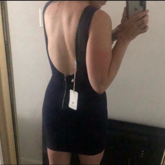 L’atise by Amy New Mini. Navy Blue Cool Cut Aways. Plunging V Neckline - Picture 3 of 7